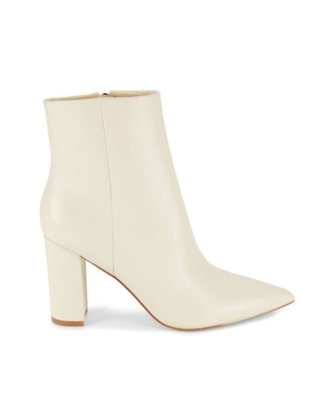 Marc Fisher LTD Ulani Ivory Leather Pointed Toe Booties 9M Heeled Ankle Boots